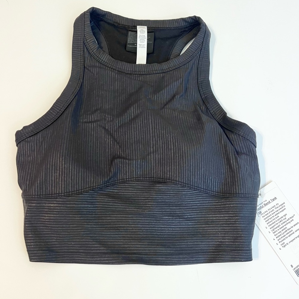 lululemon athletica Black Striped Sports Bra